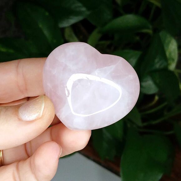 Polished Rose Quartz Crystal Heart - 2" - Home Decor Garden Accent - Picture 1 of 2